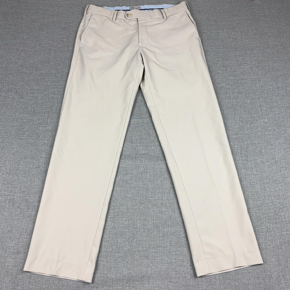 Peter Millar Performance Golf Pants Mens 33x34 Khaki Carolina Camo Crown
